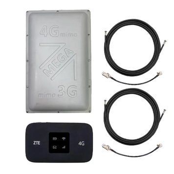 Комплект для 4G інтернета з роутером ZTE MF971V й антеною МЕГА MIMO 1700-2700 МГц, посилення 2х19 dBi K1312 фото